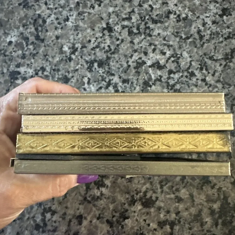 Lot Of 4 Vintage Small Picture Frame Ornate Gold Tone 4